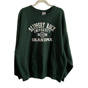 Collegiate License Slippery Rock Univ. Wmn SZ 2 X Green Grandma Sweatshirt NWT